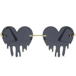 Black Drip Heart Sunglass